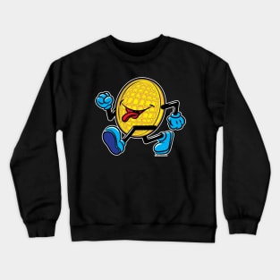 Happy Smiling Waffle Mascot strutting by Crewneck Sweatshirt